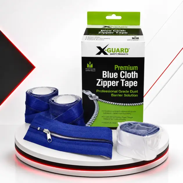 X-Guard Blue Peel & Stick Cloth Zipper Tape – 2.75" x 7' (2/Pack)
